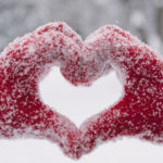 Snowy hands heart